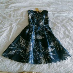 Ports 1961 Blue Floral Print Sleeveless Dress NWT